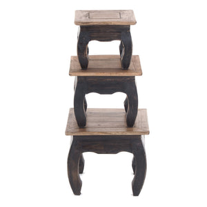 3ER OPIUMTISCH SET "SHISHA" | natur schwarz | Beistelltisch - DESIGN DELIGHTS
