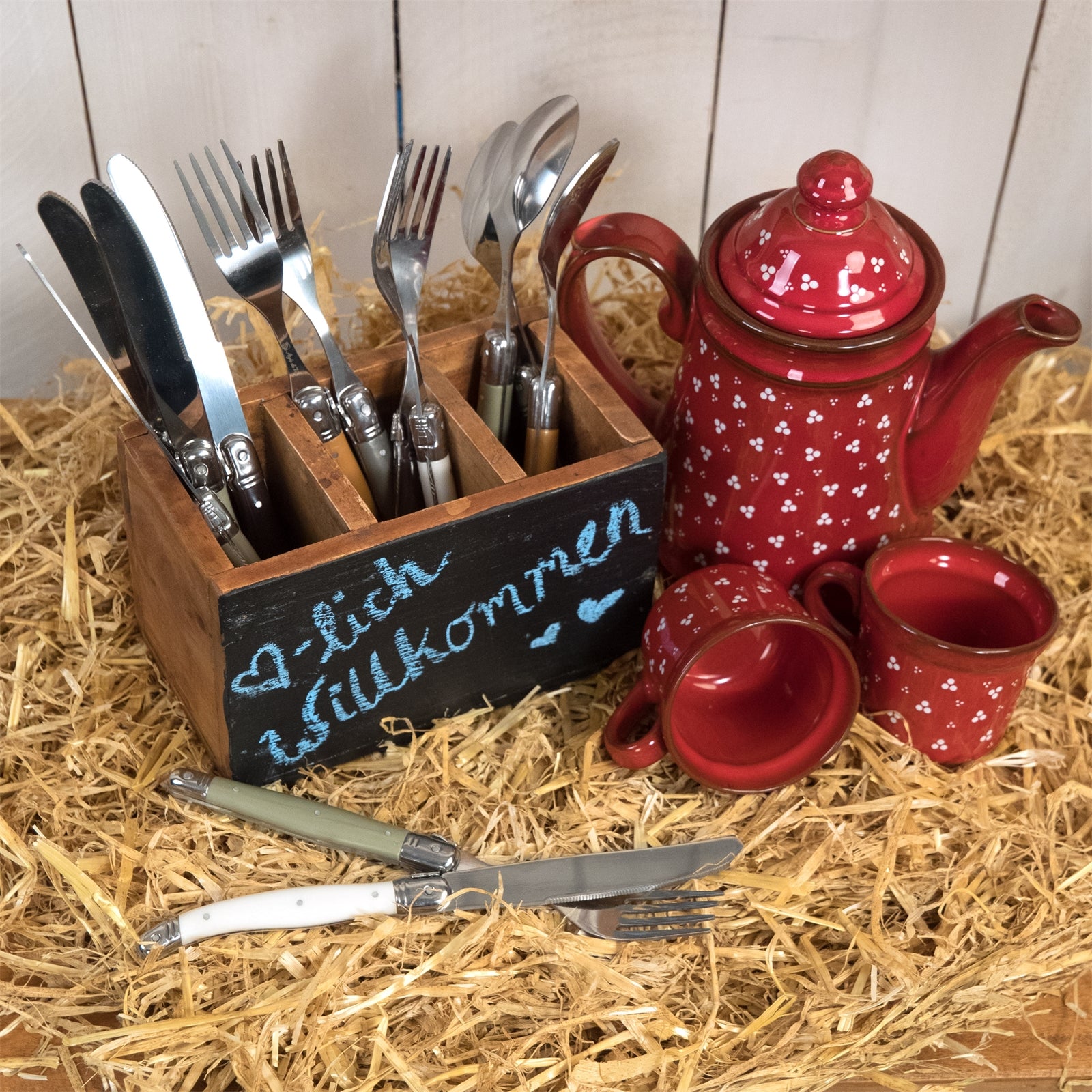 BESTECKKASTEN | mit beschriftbarer Tafel
