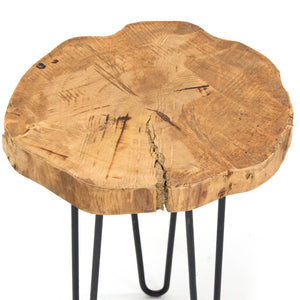 BEISTELLTISCH "BAUMSCHEIBE" | Holz, Metall, Ø 34 cm | Couchtisch - DESIGN DELIGHTS