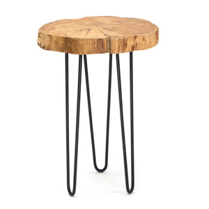 BEISTELLTISCH "BAUMSCHEIBE" | Holz, Metall, Ø 34 cm | Couchtisch - DESIGN DELIGHTS