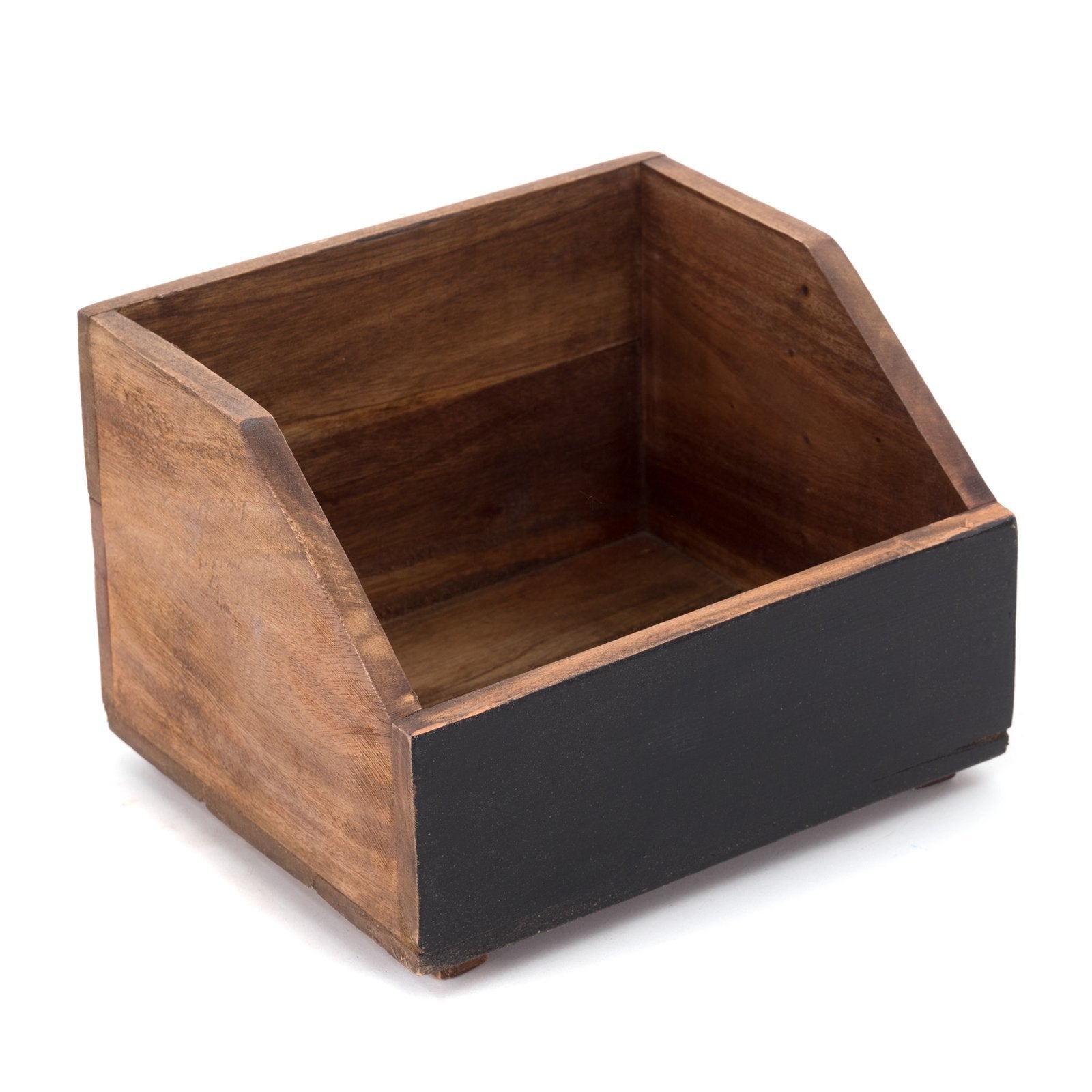 BÜCHERBOX "LIBRO" | mit Tafel, 24x21x16 cm (BxTxH) | Holzablage - DESIGN DELIGHTS