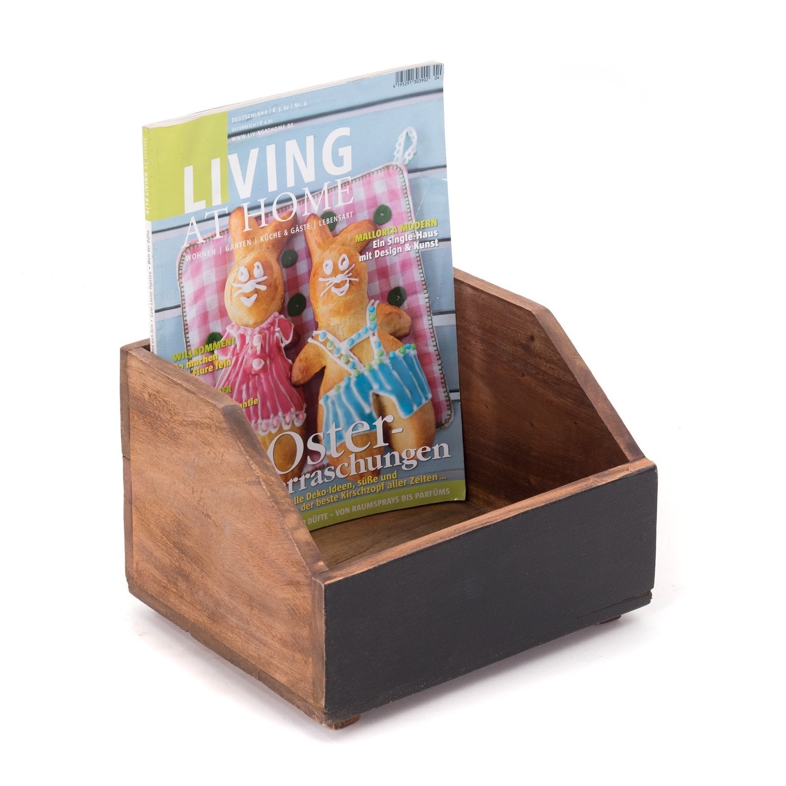 BÜCHERBOX "LIBRO" | mit Tafel, 24x21x16 cm (BxTxH) | Holzablage - DESIGN DELIGHTS