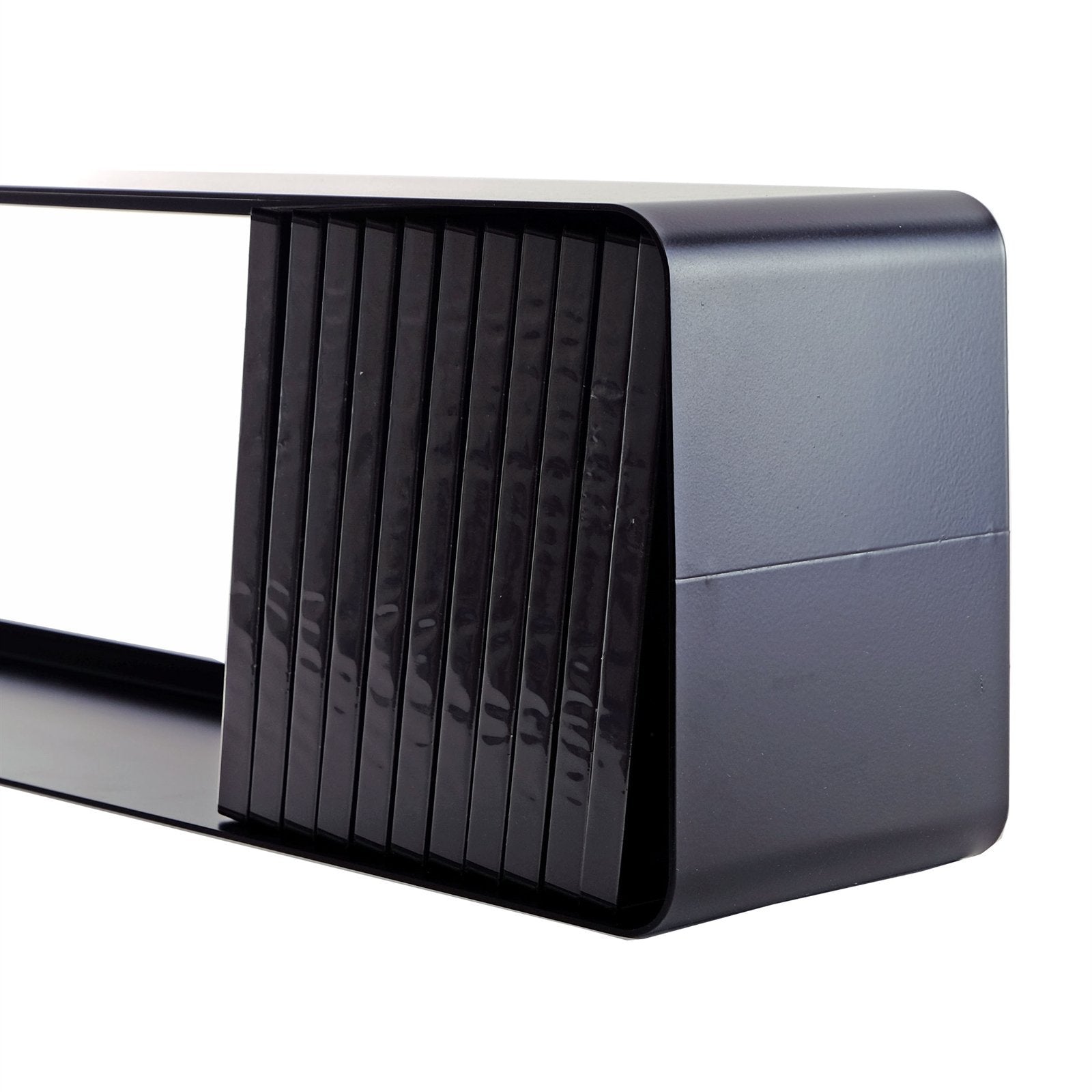 DESIGN DVD WANDREGAL CUBE L | 120cm Metall Retro Regal für ca. 110DVDs | Farbe: schwarz - DESIGN DELIGHTS