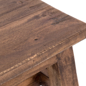 FUSSHOCKER Monte | 30x21cm(BxH), kleiner Holzhocker aus Mahagoni Holz | Farbe: 02 hellbraun - DESIGN DELIGHTS