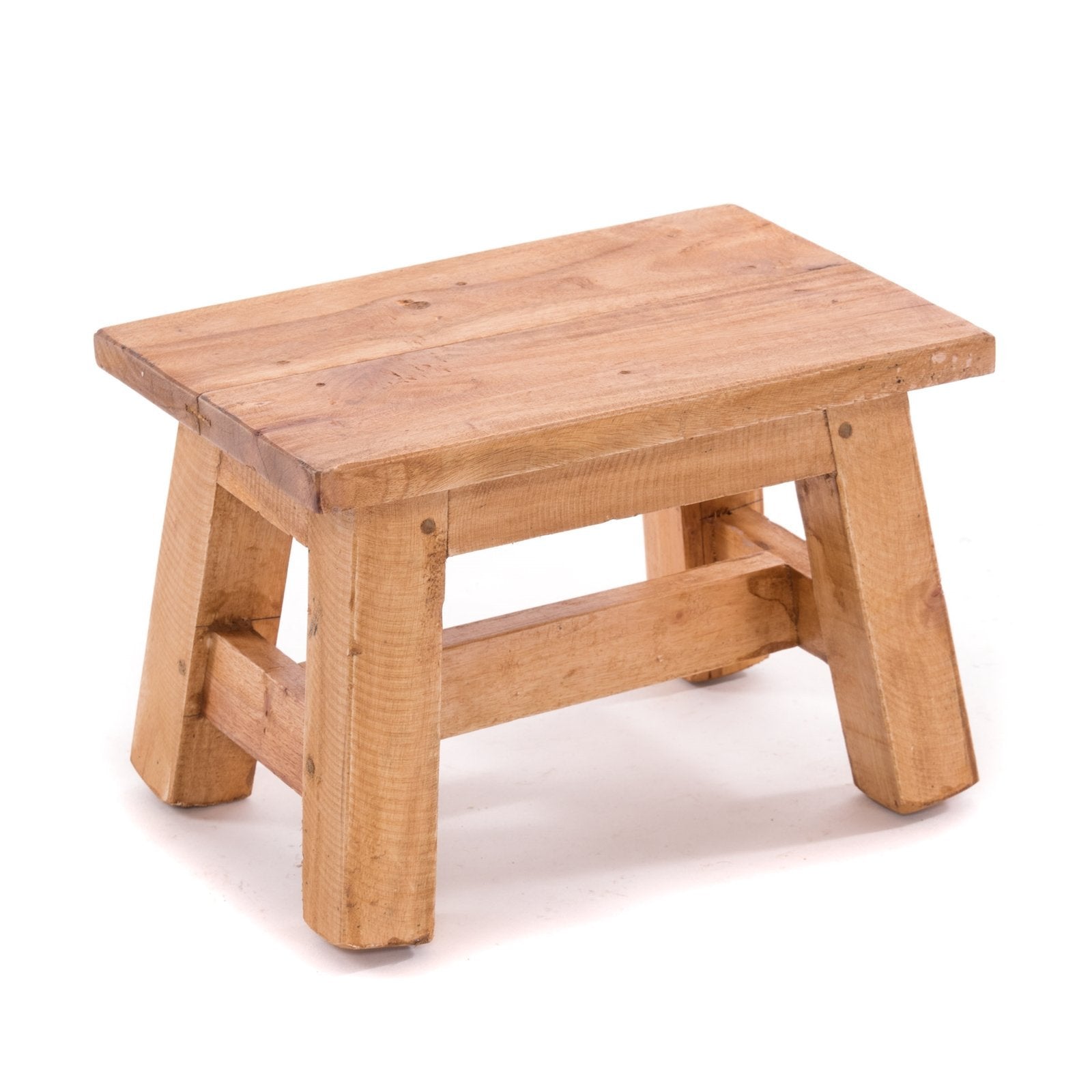 FUSSHOCKER Monte | 30x21cm(BxH), kleiner Holzhocker aus Mahagoni Holz | Farbe: 08 honigfarben gewachst - DESIGN DELIGHTS