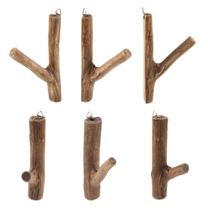 Garderobenhaken 6er Set LIMB | Teakholz Wurzel, Kleiderhaken Wandhaken - DESIGN DELIGHTS