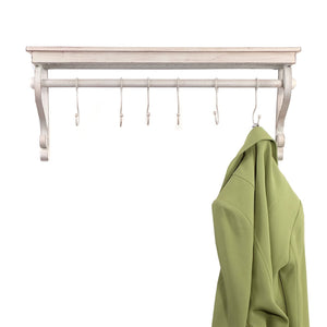 Garderobenregal "LILY" | antik-weiß, 61cm, Ablage | Wandgarderobe - DESIGN DELIGHTS