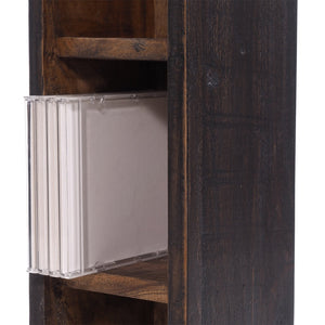 HOLZ CD REGAL "CD TOWER" | 76cm(H), Holzregal, CD Rack mit 4 Fächern | Farbe: 04 schwarz-natur - DESIGN DELIGHTS