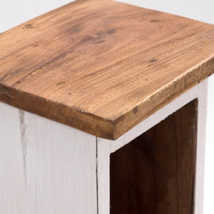 HOLZ CD REGAL "CD TOWER" | 76cm(H), Holzregal, CD Rack mit 4 Fächern | Farbe: 06 weiß-landhaus - DESIGN DELIGHTS