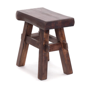 HOLZ HOCKER "VINTAGE 40" | Hartholz, 43x45 cm (HxB) | Sitzhocker | Farbe: 03 dunkelbraun - DESIGN DELIGHTS