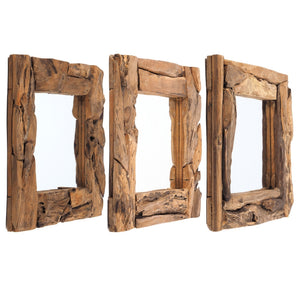 HOLZSPIEGEL "TEAK 50" | Teakkholz, 50x50 cm | Wandspiegel - DESIGN DELIGHTS