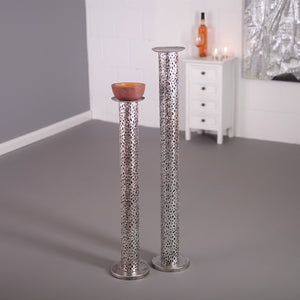 KERZENSTÄNDER SET "ETERNAL" | Metall 80/100 cm, antik-silber - DESIGN DELIGHTS