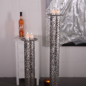 KERZENSTÄNDER SET "ETERNAL" | Metall 80/100 cm, antik-silber - DESIGN DELIGHTS