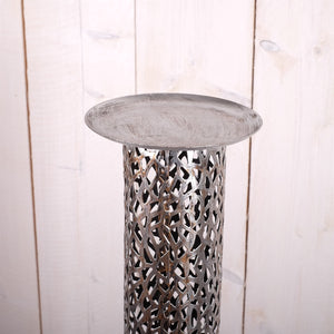 KERZENSTÄNDER SET "ETERNAL" | Metall 80/100 cm, antik-silber - DESIGN DELIGHTS