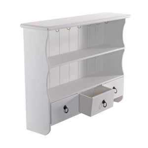 KÜCHEN WANDREGAL "FRIEDA" | weiß, mit Schubladen | Wandschrank - DESIGN DELIGHTS