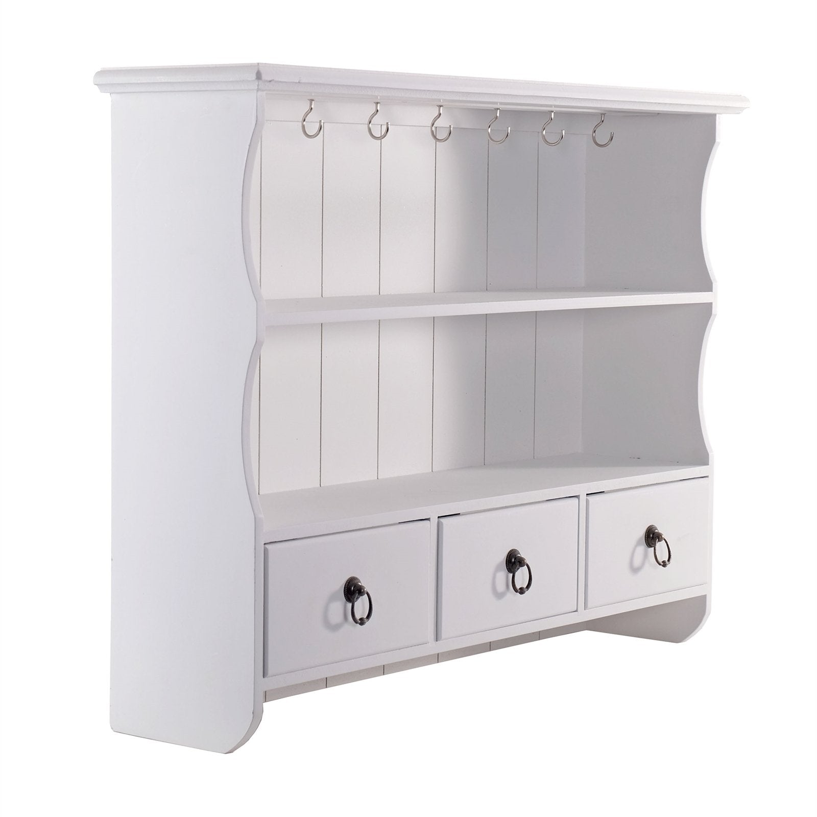 KÜCHEN WANDREGAL "FRIEDA" | weiß, mit Schubladen | Wandschrank - DESIGN DELIGHTS