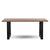 MASSIVHOLZ ESSTISCH BROADWAY | grau geölt, Stahl U-Profil | 160x90 cm - DESIGN DELIGHTS