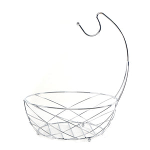METALL OBSTKORB "FRESH" | Ø 25 cm, mit Bananenhaken | Früchtekorb - DESIGN DELIGHTS