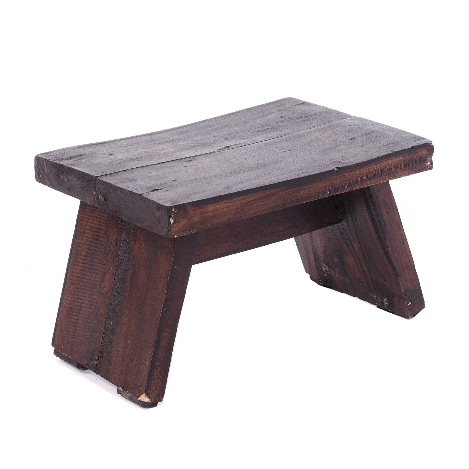 NOSTALGISCHER FUßHOCKER "SCHEMEL" | Mahagoni | Holzhocker | Farbe: 03 dunkelbraun - DESIGN DELIGHTS