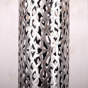 RIESEN KERZENSTÄNDER "ETERNAL" | Metall, 80 cm, antik-silber | Säule - DESIGN DELIGHTS