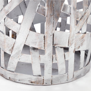 SCHIRMSTÄNDER "CHICAGO" | Metall, antik-silber, 50 cm | Flechtmuster - DESIGN DELIGHTS