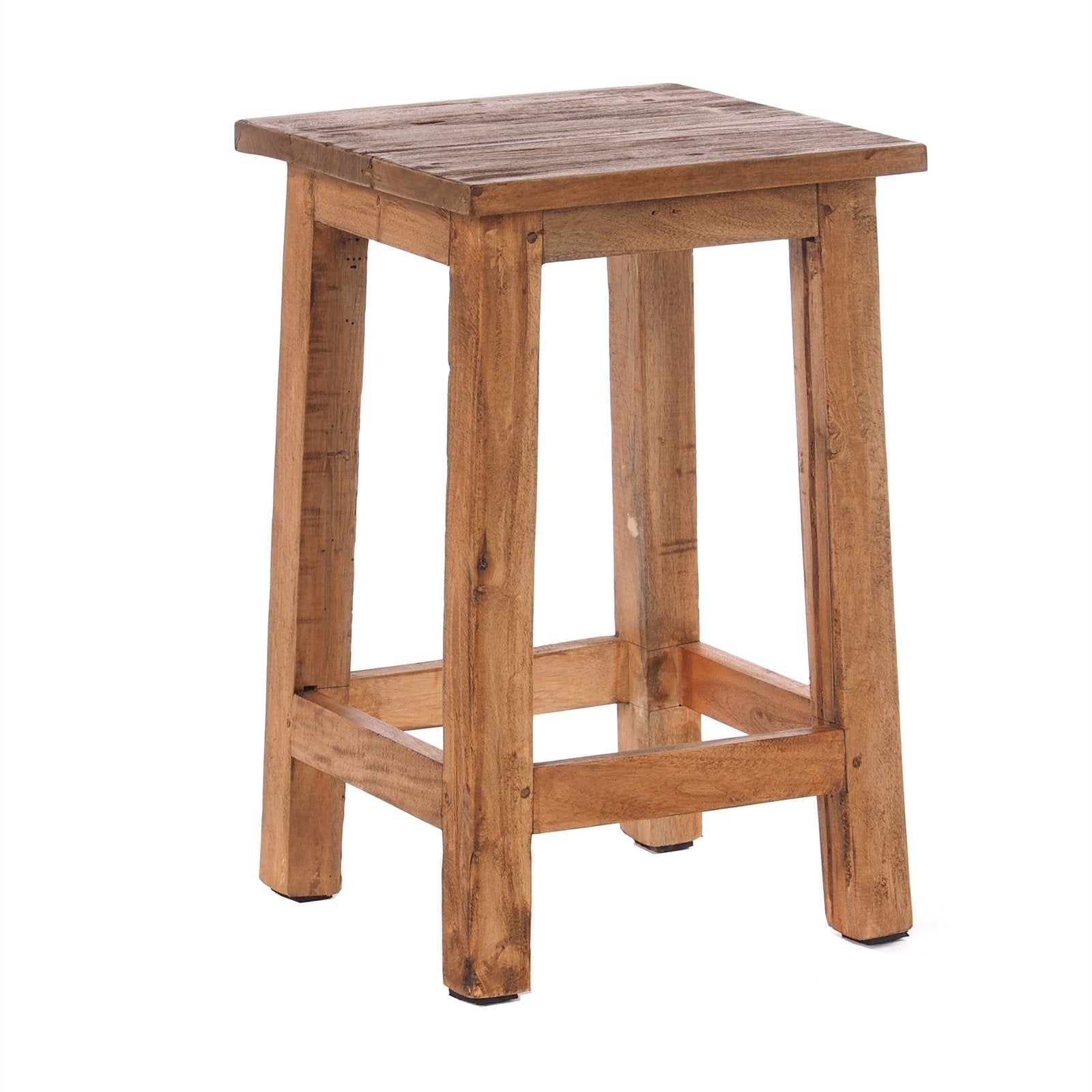 Sitzhocker MADERO | 48x30cm(HxB), Recyclingholz, Holzhocker, Hocker | Farbe: 01 natur-vintage - DESIGN DELIGHTS
