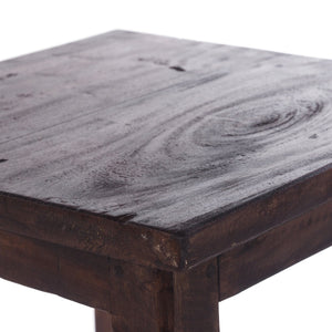 Sitzhocker MADERO | 48x30cm(HxB), Recyclingholz, Holzhocker, Hocker | Farbe: 03 dunkelbraun - DESIGN DELIGHTS