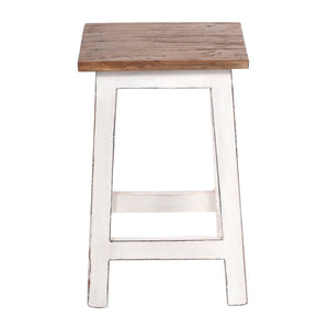 Sitzhocker MADERO | 48x30cm(HxB), Recyclingholz, Holzhocker, Hocker | Farbe: 06 weiß-landhaus - DESIGN DELIGHTS