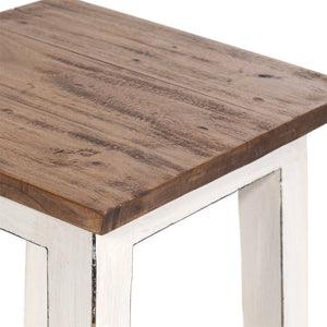 Sitzhocker MADERO | 48x30cm(HxB), Recyclingholz, Holzhocker, Hocker | Farbe: 06 weiß-landhaus - DESIGN DELIGHTS