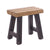 SITZHOCKER "RUSTIC" | 41x42x24cm (HxBxT), Teak | Holzhocker | Farbe: 04 schwarz-natur - DESIGN DELIGHTS