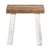 SITZHOCKER "RUSTIC" | 41x42x24cm (HxBxT), Teak | Holzhocker | Farbe: 05 weiß-natur - DESIGN DELIGHTS