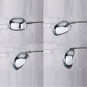 STEHLAMPE FIVE FINGERS | Retro Design Bogenlampe silber mit Marmorfuß - DESIGN DELIGHTS