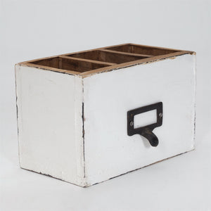 STIFTEHALTER "BOX 18" | Mahagoni, 19x12 cm (BxH) | Stiftebox | Farbe: 06 weiß-landhaus - DESIGN DELIGHTS