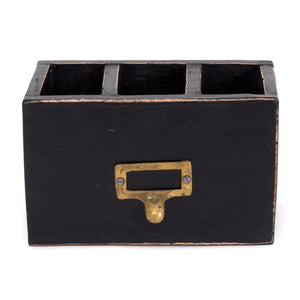 STIFTEHALTER "BOX 18" | Mahagoni, 19x12 cm (BxH) | Stiftebox | Farbe: 09 voodoo - schwarz - DESIGN DELIGHTS