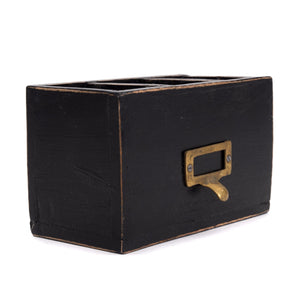 STIFTEHALTER "BOX 18" | Mahagoni, 19x12 cm (BxH) | Stiftebox | Farbe: 09 voodoo - schwarz - DESIGN DELIGHTS