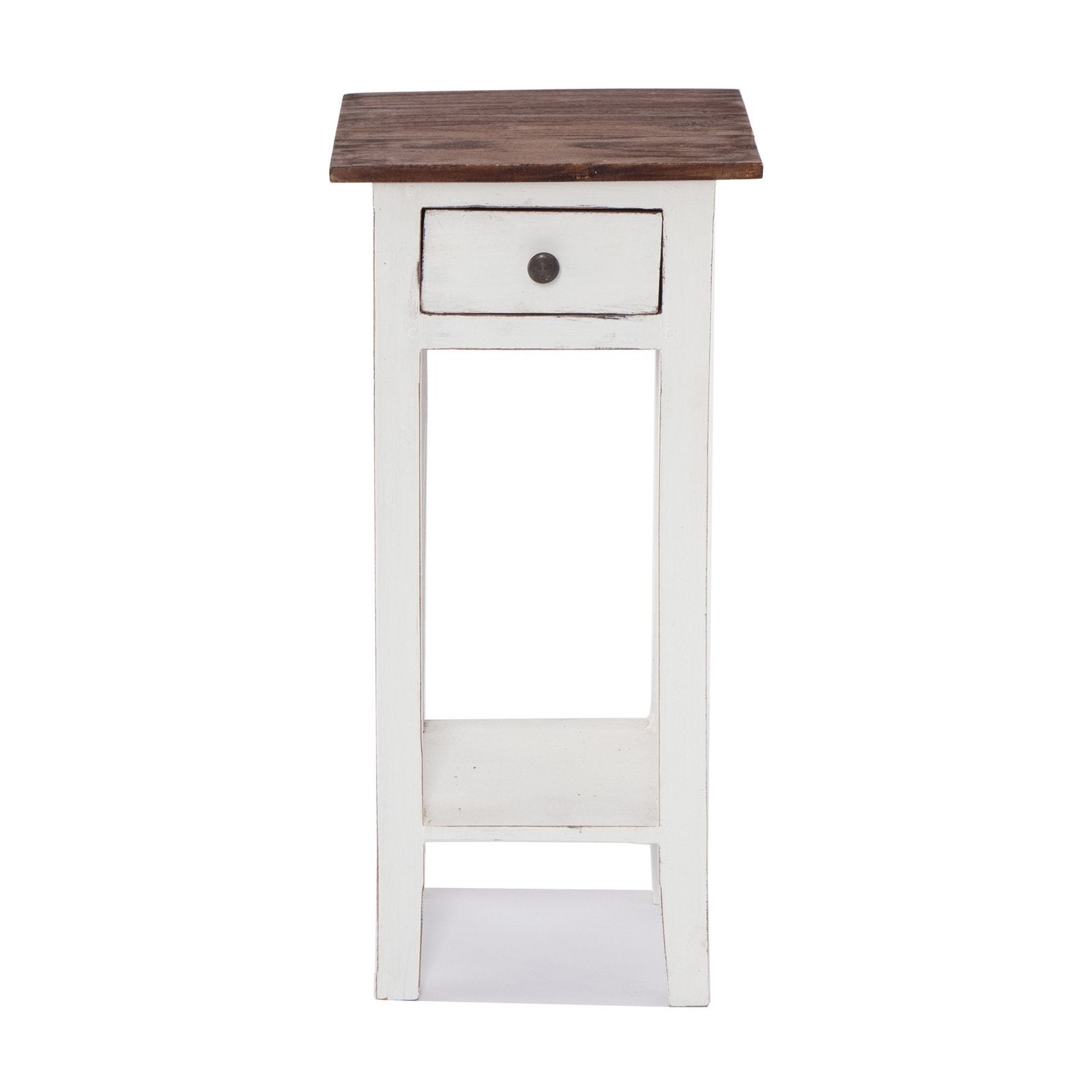 Vintage PHONE TABLE Drawer 65 |Mahogany recycled wood, 65x31x31cm (HxWxD) | Side table in shabby design | Colour: 02 light brown Vintage PHONE TABLE Drawer 65 |Mahogany recycled wood, 65x31x31cm (HxWxD) | Side table in shabby design | Colour: 02 light brown