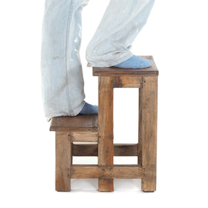 TRITTLEITER "STEP" | 46x37 cm (HxB), Altholz | Tritthocker | Farbe: 01 natur-vintage - DESIGN DELIGHTS