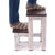 TRITTLEITER "STEP" | 46x37 cm (HxB), Altholz | Tritthocker | Farbe: 05 weiß-natur - DESIGN DELIGHTS