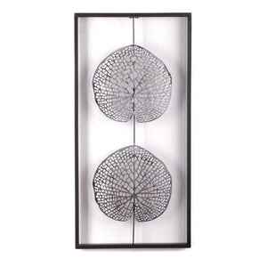 WAND DEKORATION "PURE LEAVES" | Metall, antik-silber, 61 cm | Wandbild - DESIGN DELIGHTS