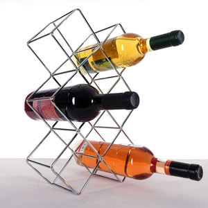 WEINFLASCHENHALTER "CUBE" | Metall, 37,5 cm | Weinregal | Farbe: silber - DESIGN DELIGHTS