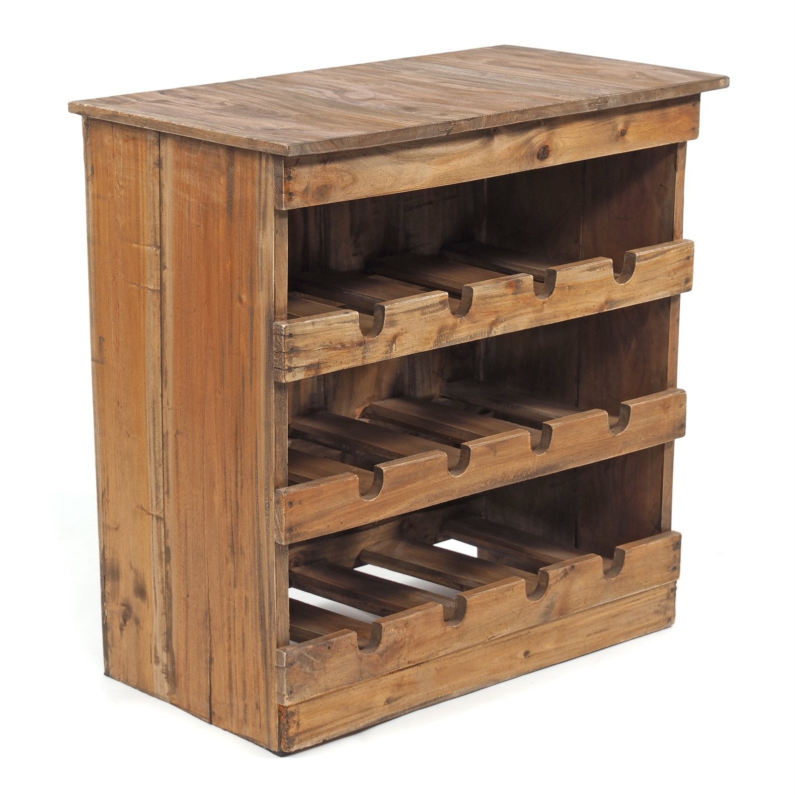 WEINREGAL "RUSTIQUE" | Mahagoni, 70x70x38cm (HxBxT) | Farbe: 01 natur-vintage - DESIGN DELIGHTS