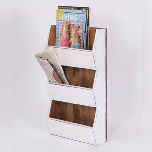 ZEITUNGSREGAL "NEWS 60" | Mahagoni, 60x38x11cm (HxBxT) | Wandregal | Farbe: 06 weiß-landhaus - DESIGN DELIGHTS